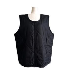 Socialite Black Quilted Front Zip Lightweight Boxy Puffer Vest Plus Size 2X NEW
